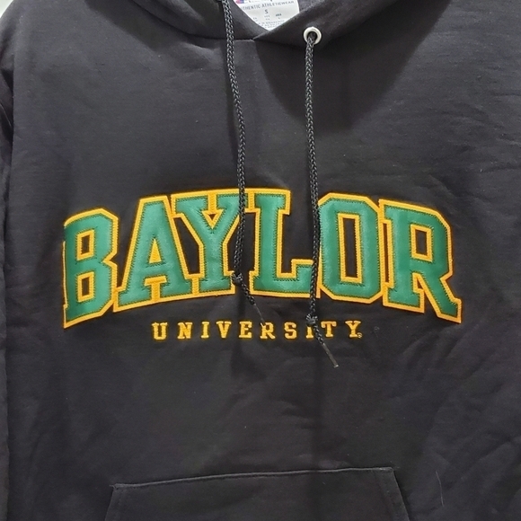NWT CHAMPION BAYLOR UNIVERSITY BLACK HOODIE SWEATSHIRT UNISEX SMALL GREEN YELLOW - Picture 4 of 13